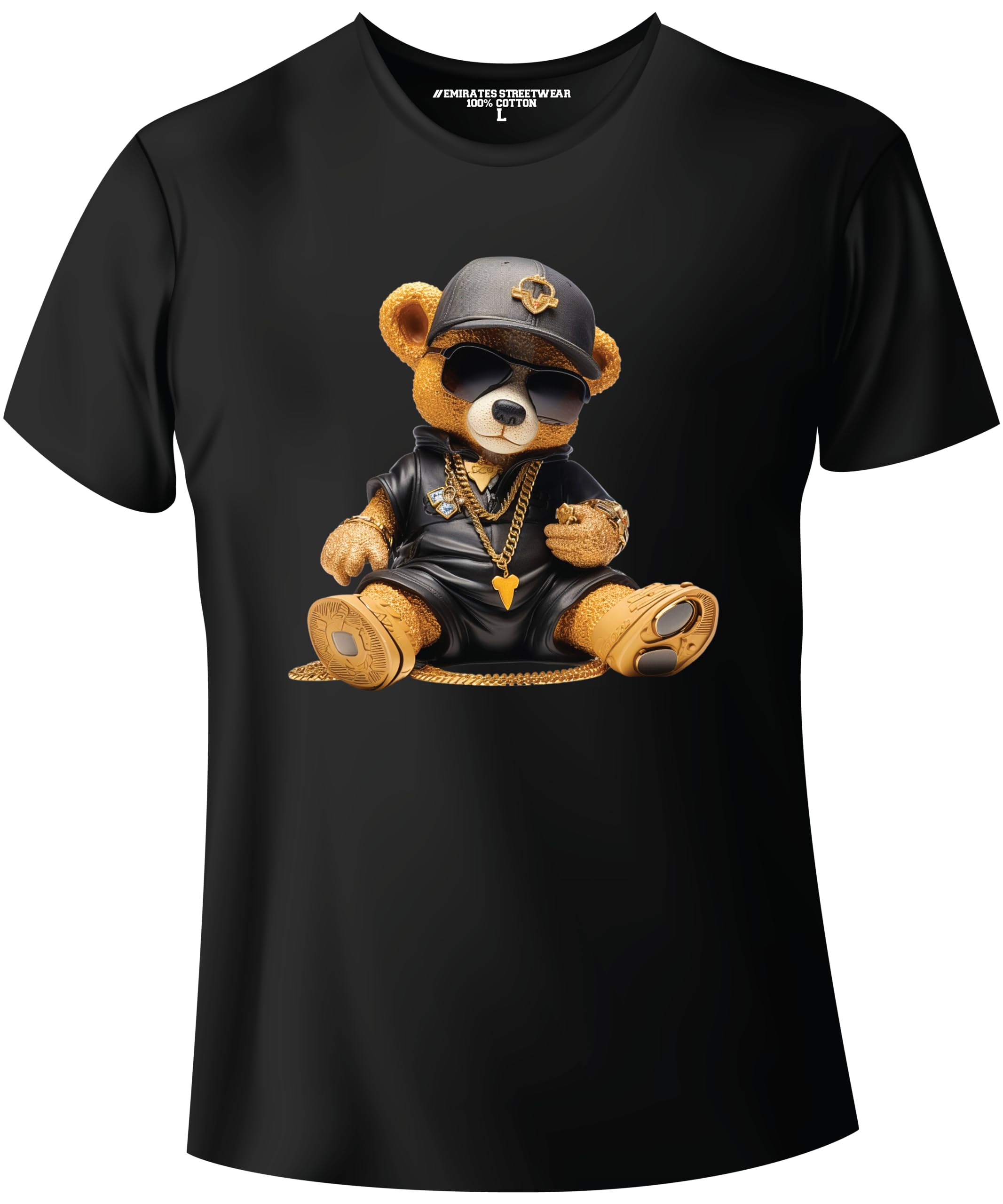 Emirates StreetwearGangster Teddy Bear T-Shirt for Men or Women, Unisex Tee, D-0025