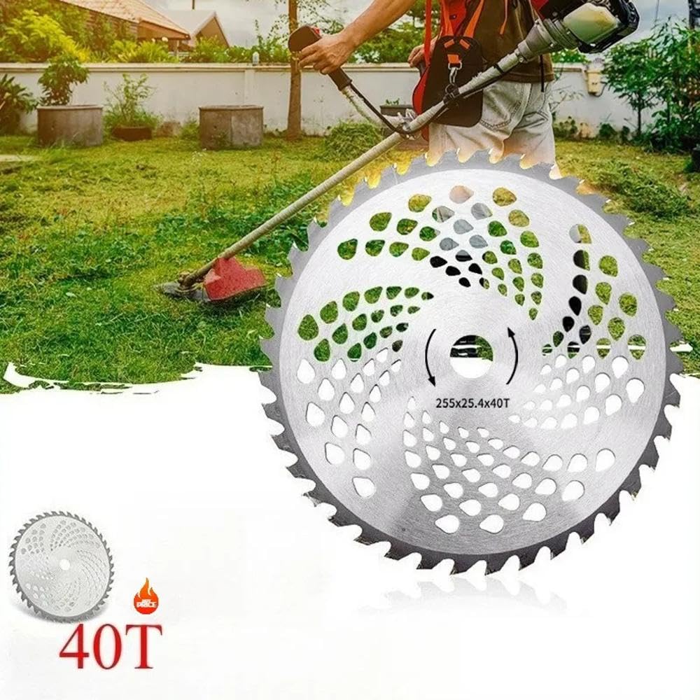 40 Dente Cutter 255mm para Lawn Mower Equipo de energía Exterior Parte de reemplazo
