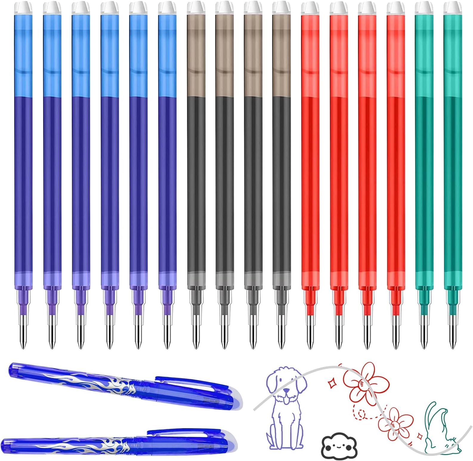 PILOT Set 6 Ricariche Per Penne Cancellabili FRIXION BALL BLS-FR7 – Inchiostro Blu Nero, Punta 0,7 Mm, Tratto 0,35 Mm - 2