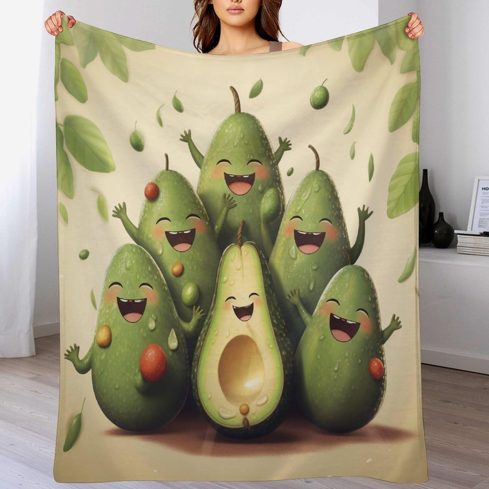 Manta de frutas para sofá 130x150 cm transpirable y ligera para entretiempo