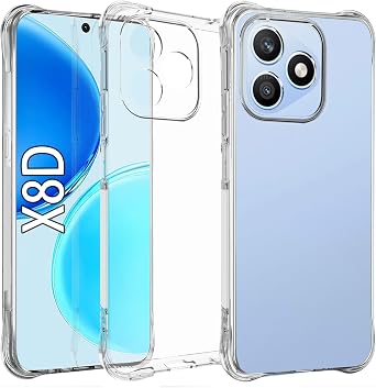 USTIYA Case for Honor X8D Clear TPU Four Corners Military-Grade Protection Cover Transparent Soft funda