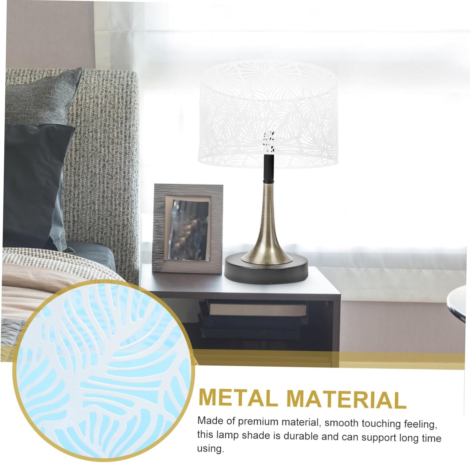 Lurrose Sturdy Metal Hollow Lamp Cover Lamp Shade for Modern Simple Style for Living Room Replacement