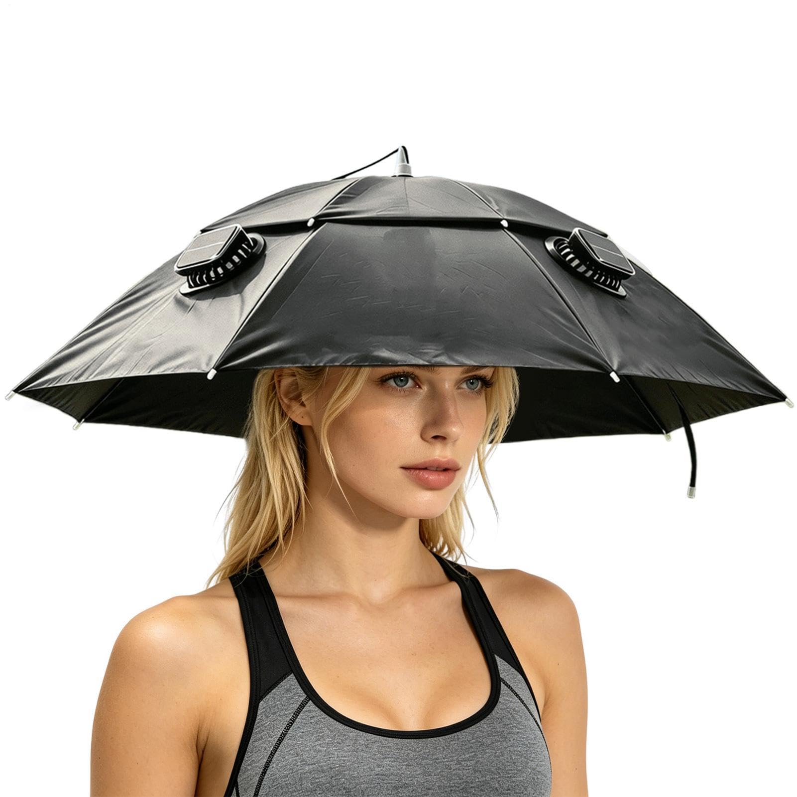 Sombrero Solar con Ventilador Protección UV Impermeable ala Ancha | Gorra con Ventilador Alimentado por Energía Solar Para Viajes De Verano, Playa, Pesca, Senderismo, Camping, Ciclismo,