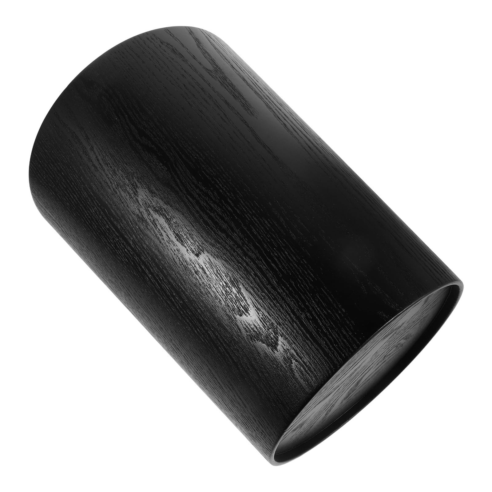 Papelera de madera negra rústica de 10l redonda para dormitorio 8