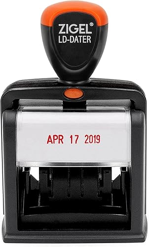 Miniatura 9 de ZIGEL Sello de fecha autoentintado estilo resistente, tamaño profesional de fecha grande (LD56), tinta azul