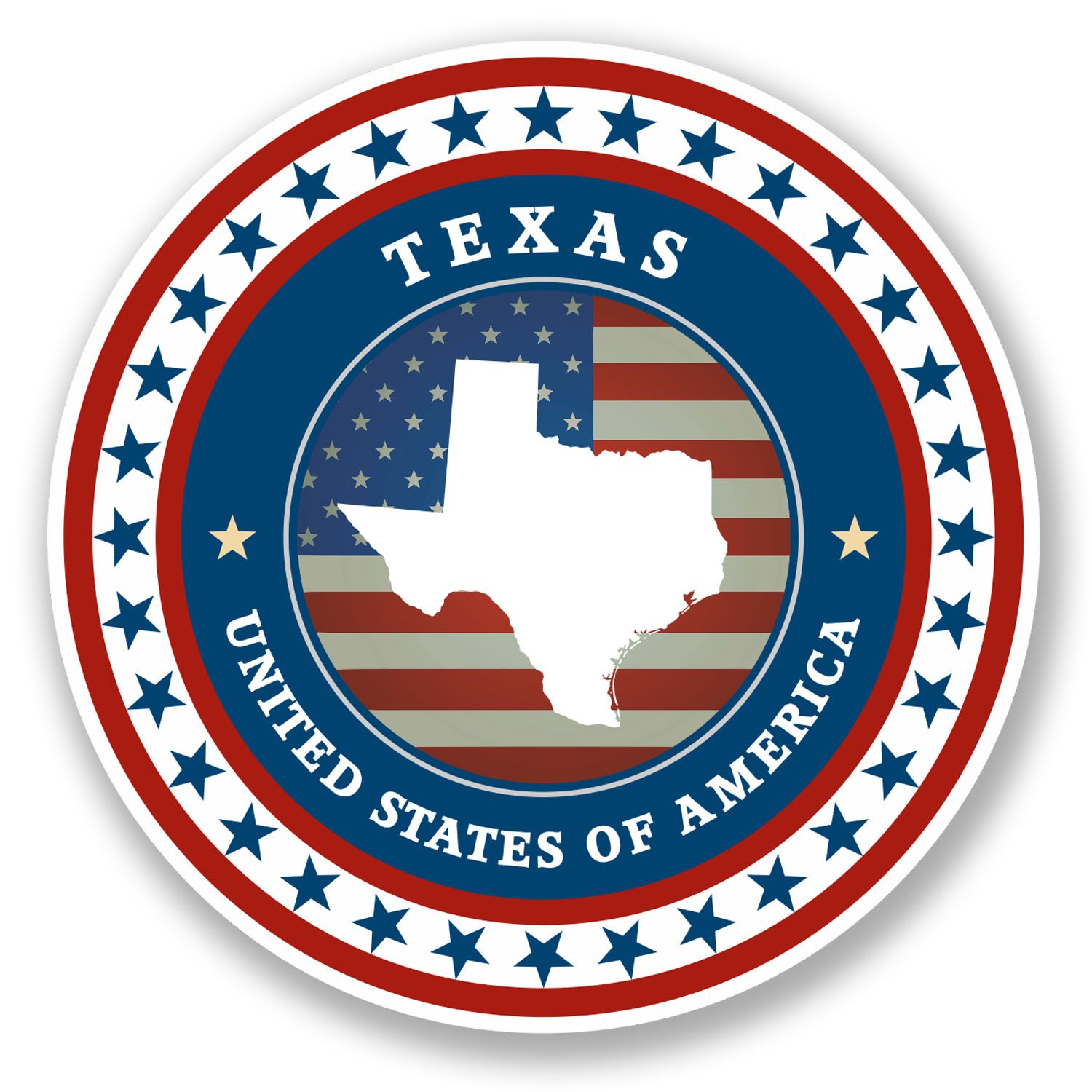 2 x 10cm Texas USA America Vinyl Sticker Decal Bike Laptop Travel Luggage #5496 (10cm x 10cm)