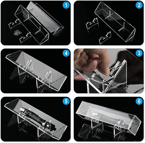 Miniatura 3 de Cosmos Soporte de sable de luz de acrílico transparente para escritorio, estuche de exhibición de empuñadura de sable de luz, soporte fijo a prueba