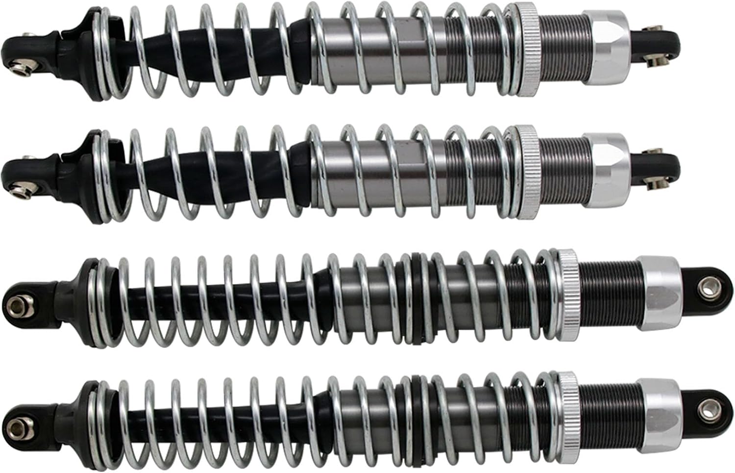 FLMLF Front And Rear Shock 6mm Kit For 1/5 HPI BAJA ROVAN KM 5B Rc Car Parts (Silver)