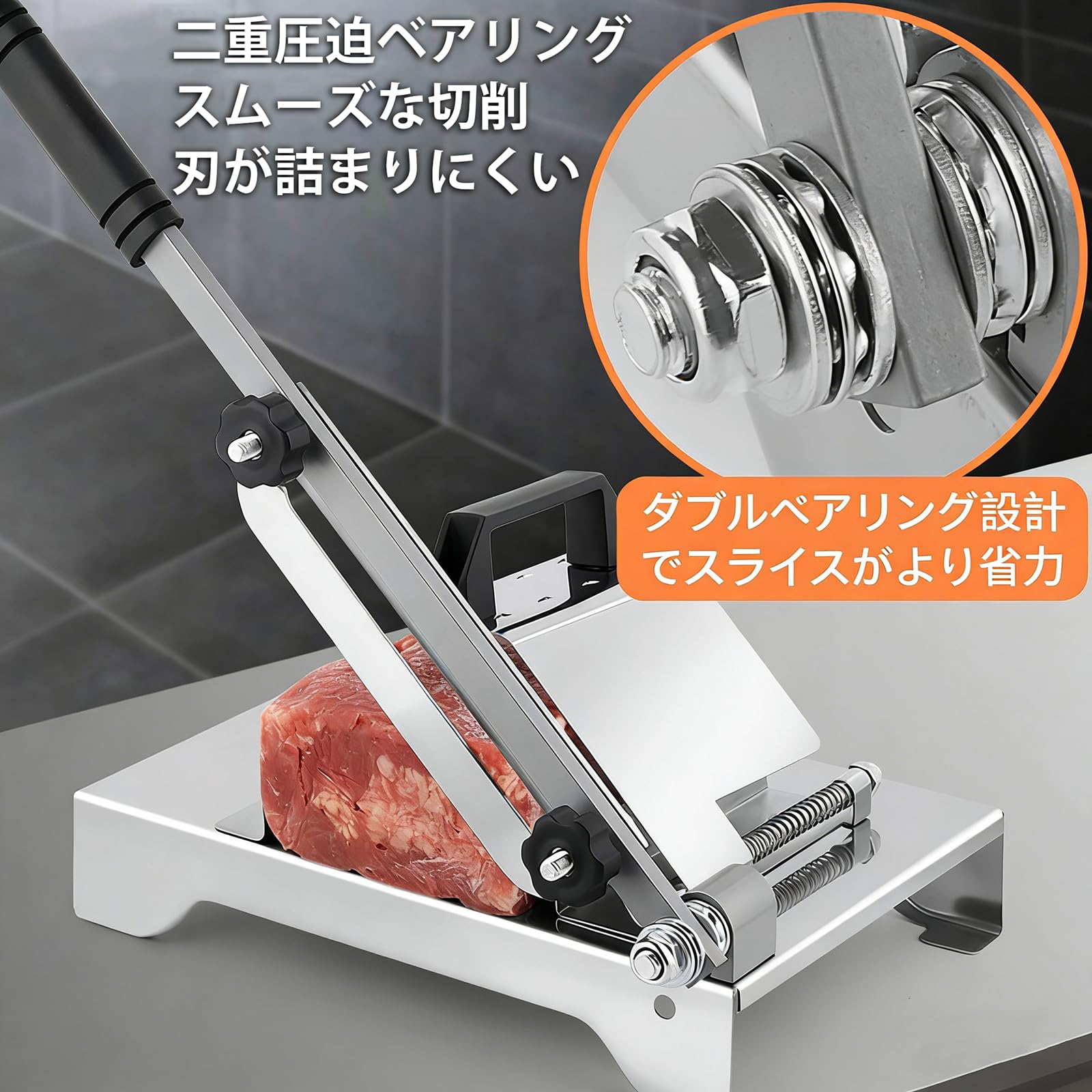 Amazon | ミートスライサー，肉スライサーの厚さ調整可能