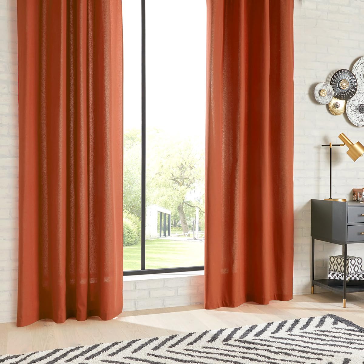 Rideau d'ameublement en jacquard - Terracotta - 140x260 cm - Jacquard Rideau d'ameublement en jacquard - Terracotta - 140x260 cm - Jacquard