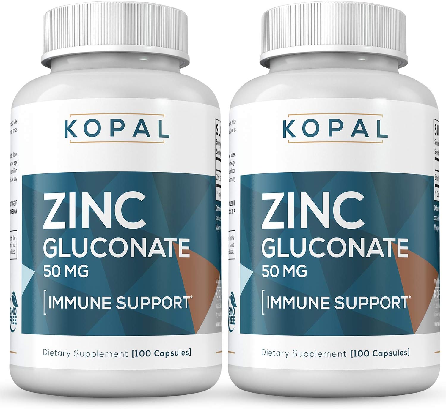 Kopal Defense - Zinc Gluconate 50mg, 200 caps - Zinc Supplements - USA Made