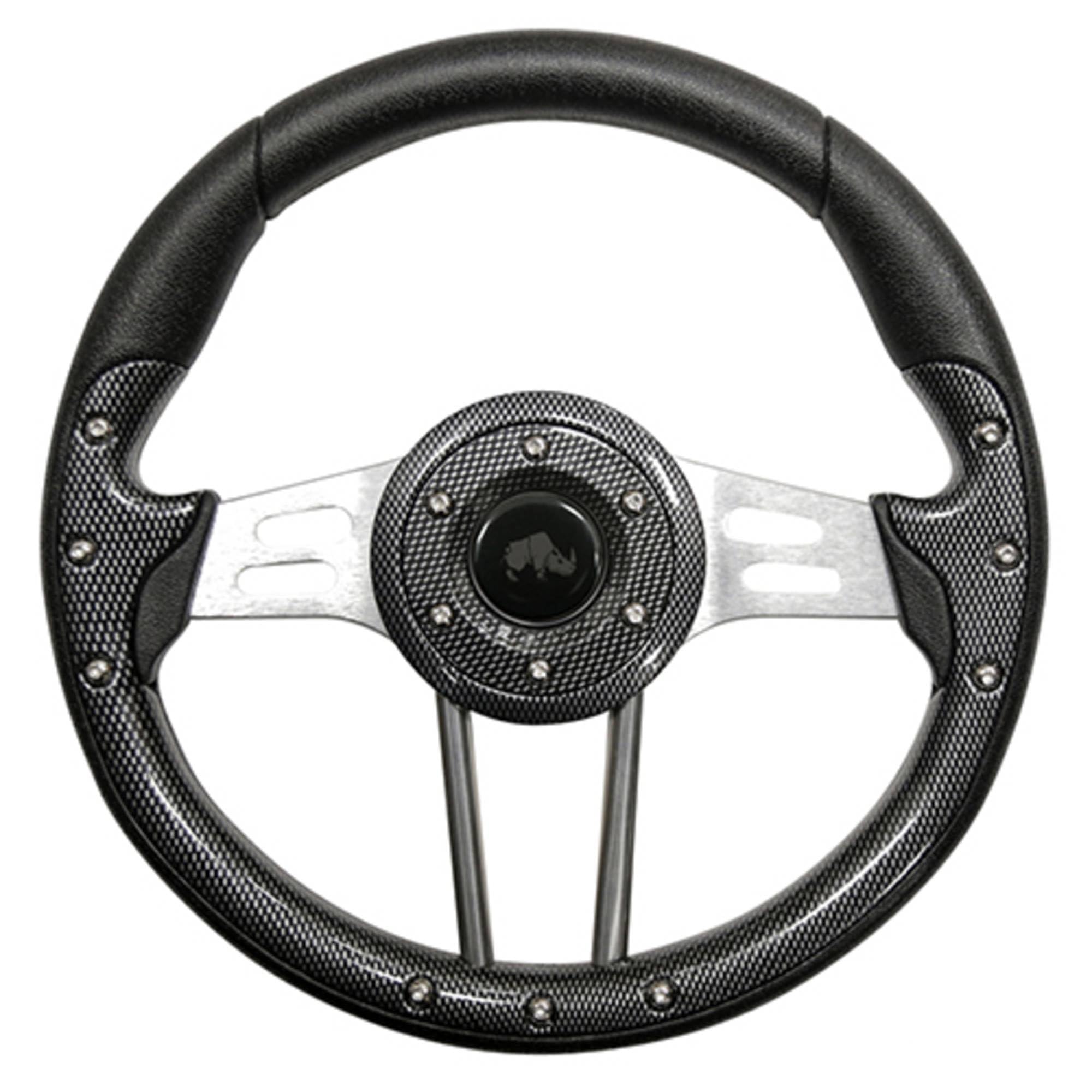 Red Hawk Steering Wheel, Aviator 4 Carbon Fiber Grip/Brushed Aluminum Spokes 13