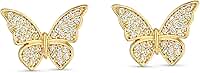 Brinco Borboleta Pedra de Zircônia Cravejada Semi Joia Banhado Ouro 18k, Ideal para Presente, Perfeito para adicionar Sofisticação e Estilo, Designer Elegante e Charmoso