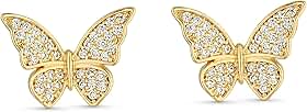 Brinco Borboleta Pedra de Zircônia Cravejada Semi Joia Banhado Ouro 18k, Ideal para Presente, Perfeito para adicionar Sofisticação e Estilo, Designer Elegante e Charmoso
