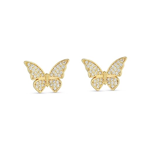 Brinco Borboleta Pedra de Zircônia Cravejada Semi Joia Banhado Ouro 18k, Ideal para Presente, Perfeito para adicionar Sofisticação e Estilo, Designer Elegante e Charmoso