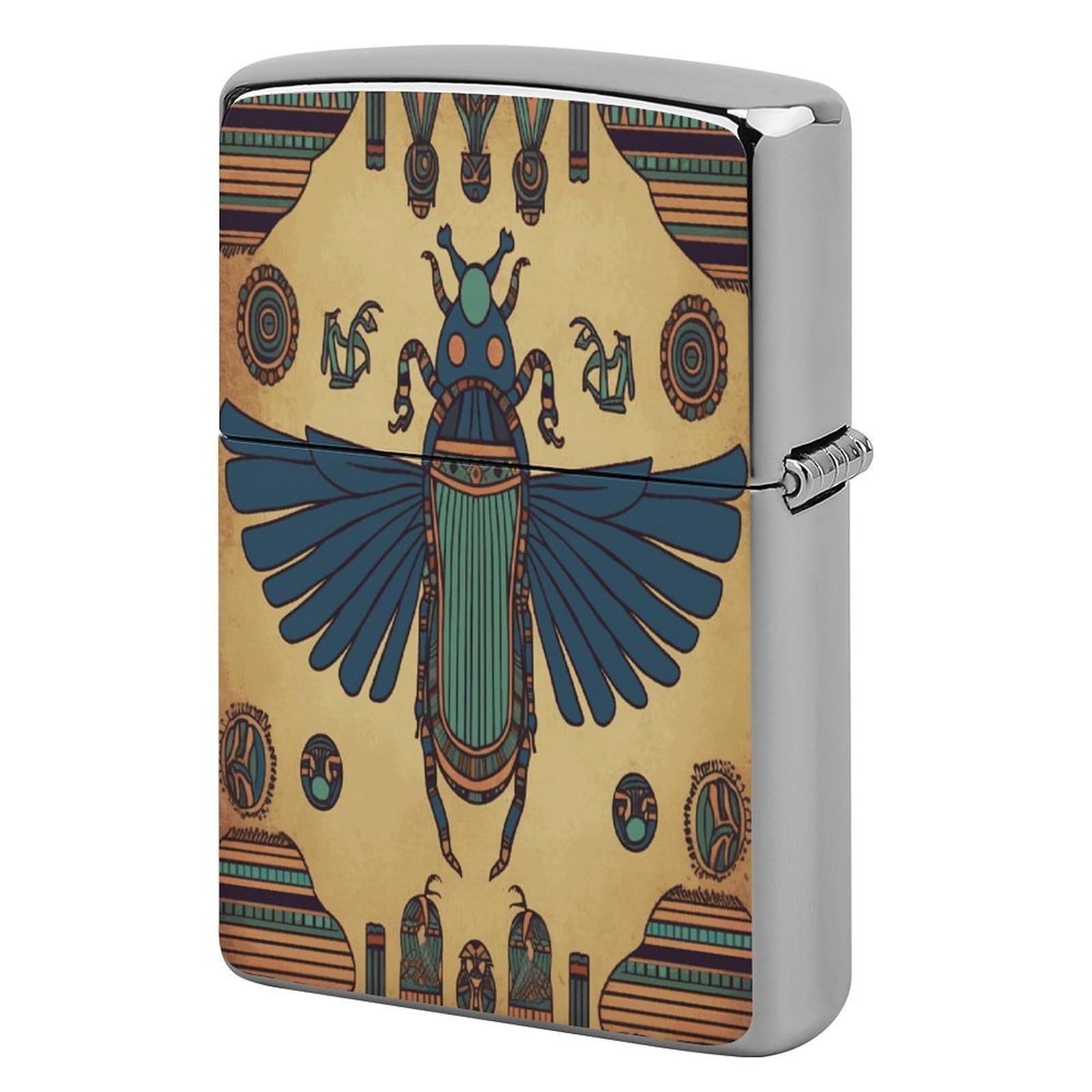 Fodpand Style Egyptian Scarab Metal Lighter Case Cover Lighter Sleeve