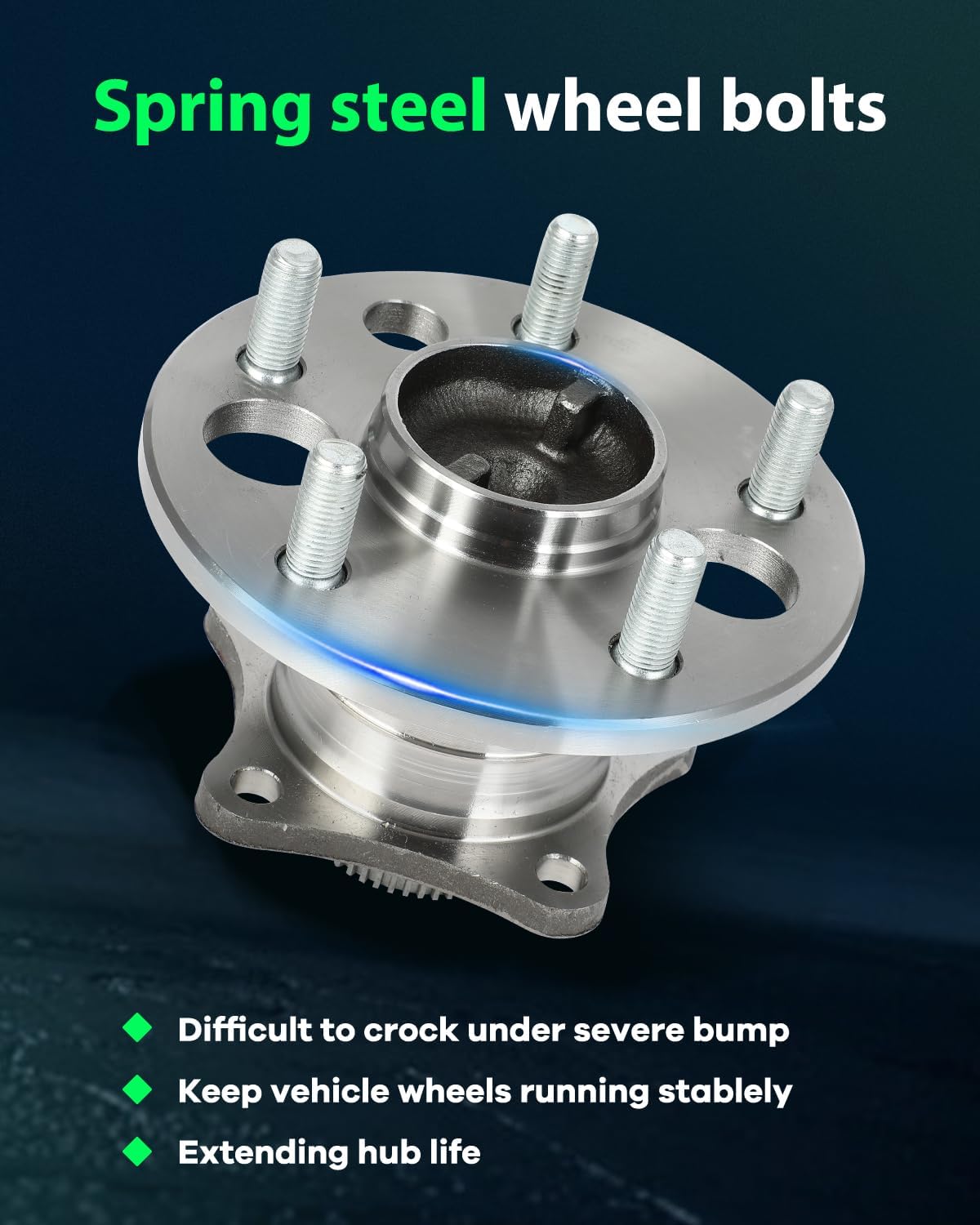 SCITOO Wheel Bearing and Hub Replaces 512310 Rear fit for Lexus Es300 1992-2001, for Rx300 1999-2003, for Toyota Camry 1992-2001, for Toyota Solara 1999-2003 Hub Bearing Assembly 5 Lugs W/ABS [1pc]