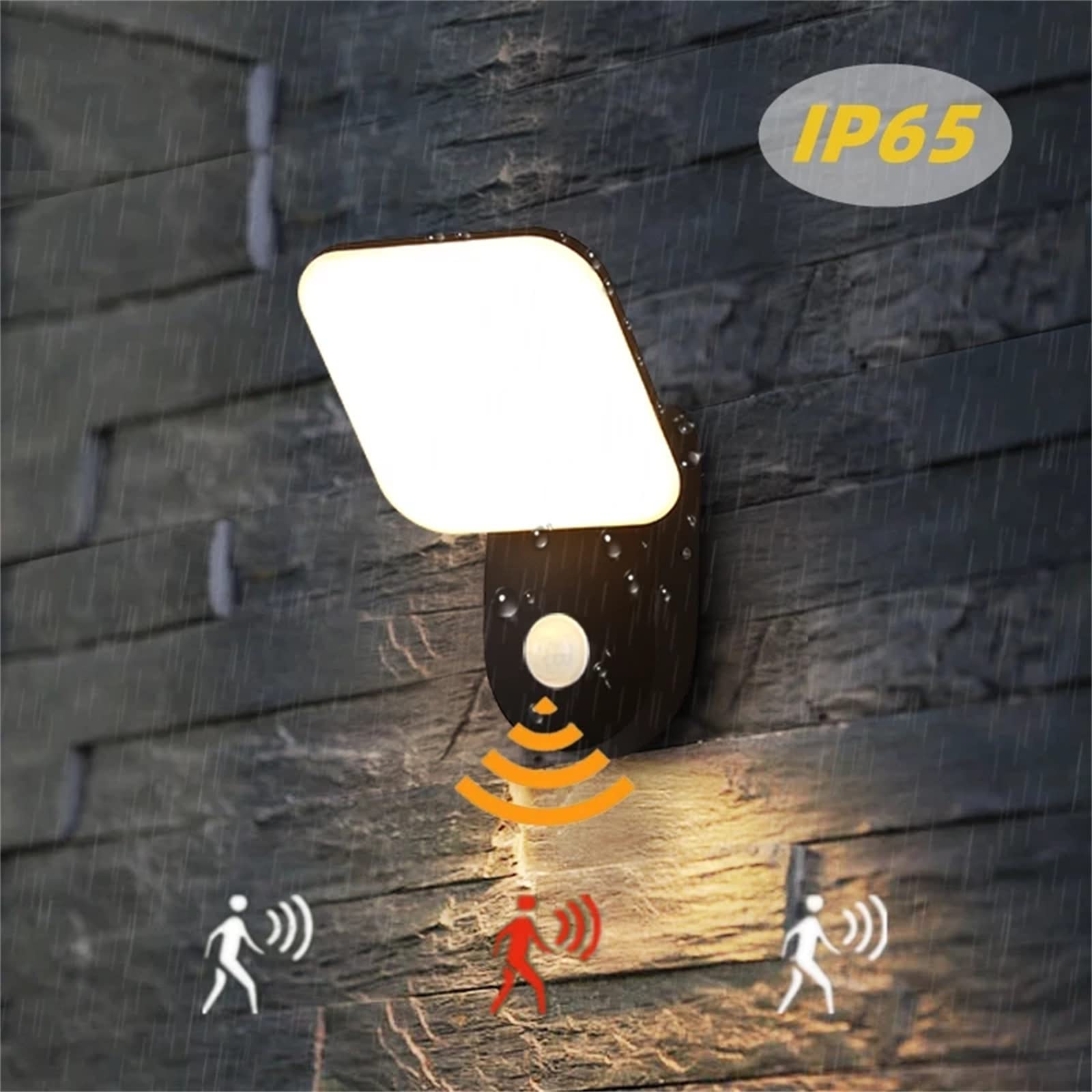 Zewnętrzna lampa ścienna LED z czujnikiem ruchu IP65, wodoodporna, aluminiowa, do ogrodu, sypialni, salonu lub klatki schodowej.