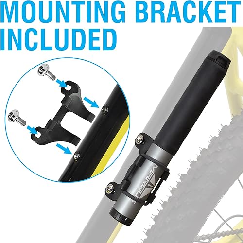 Miniatura 5 de Marque Mini bomba de neumáticos para bicicleta, bomba de mano de aire portátil para tubos de bicicleta con 120 PSI con válvula Presta y Schrader,