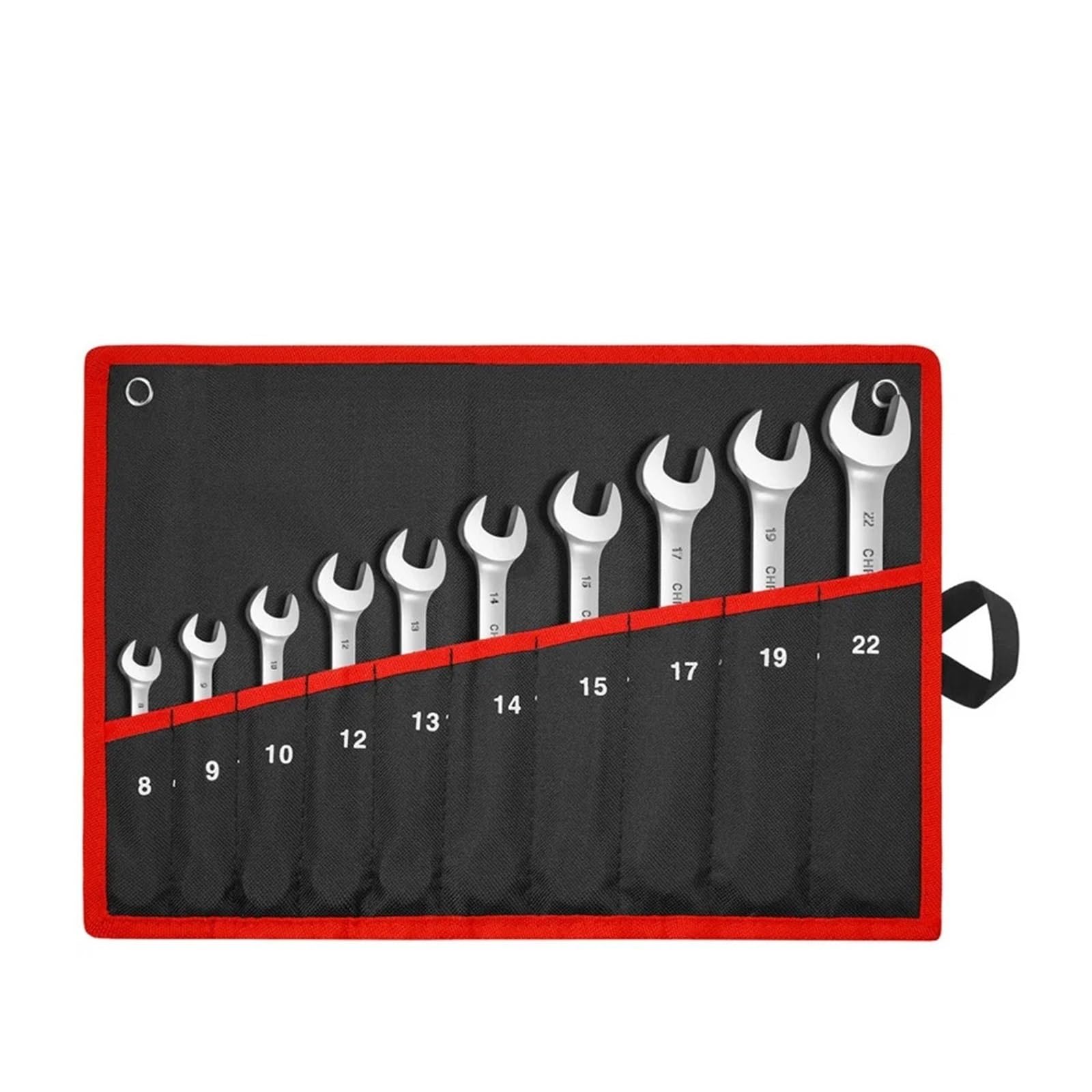 Set di chiavi a cricchetto con testa flessibile, kit di chiavi combinate, set di chiavi a cricchetto for utensili manuali in acciaio al cromo vanadio (Color : 10pcs(8-22mm))