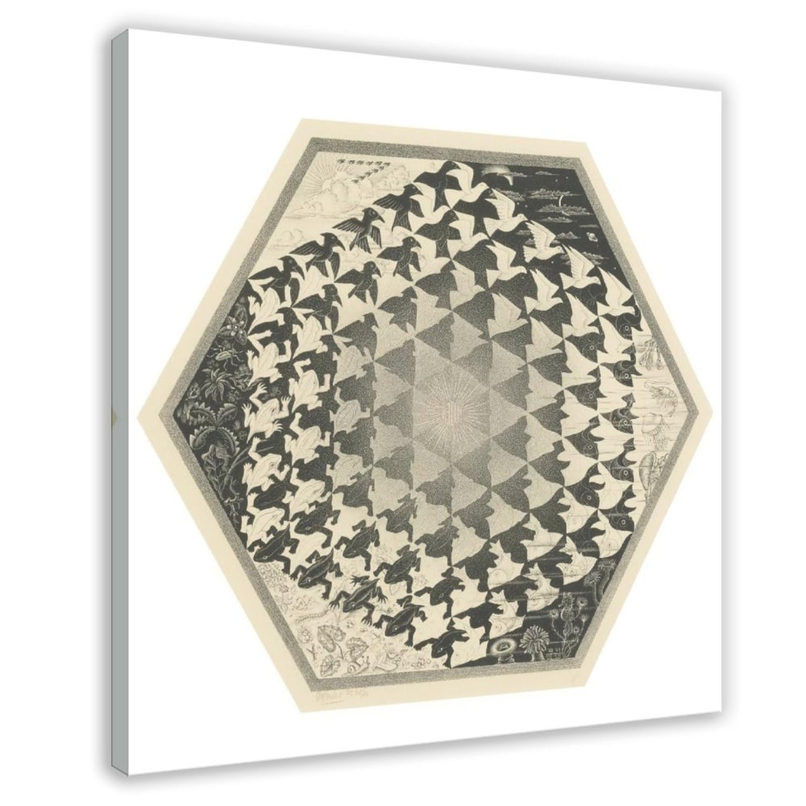 WCYB Verbum by Maurits Cornelis Escher Prints Posters Canvas Deco Paintings Wall Art For Office Frame 28" L X 28" W