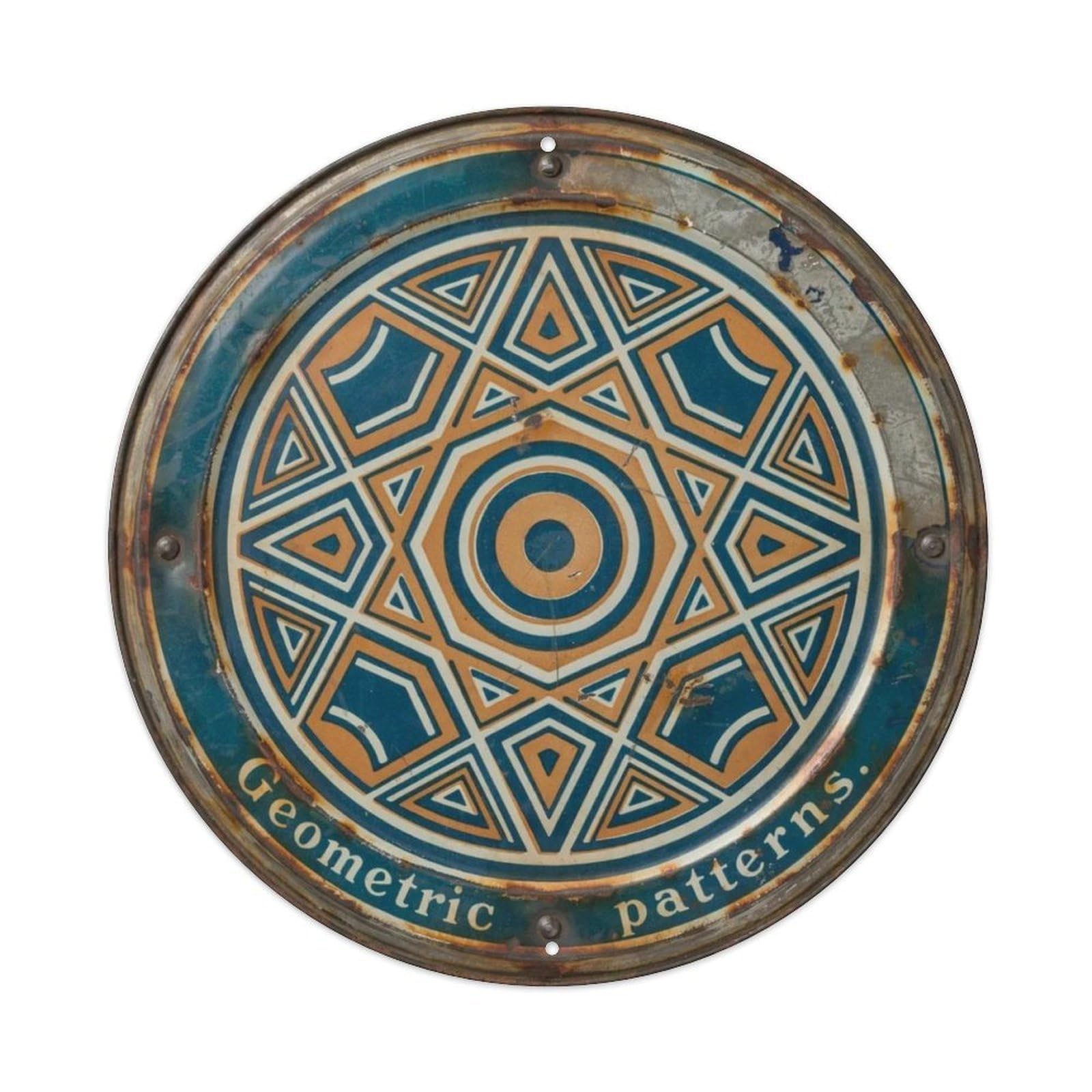 Geometric Patterns. Metal Tin Sign Plaque