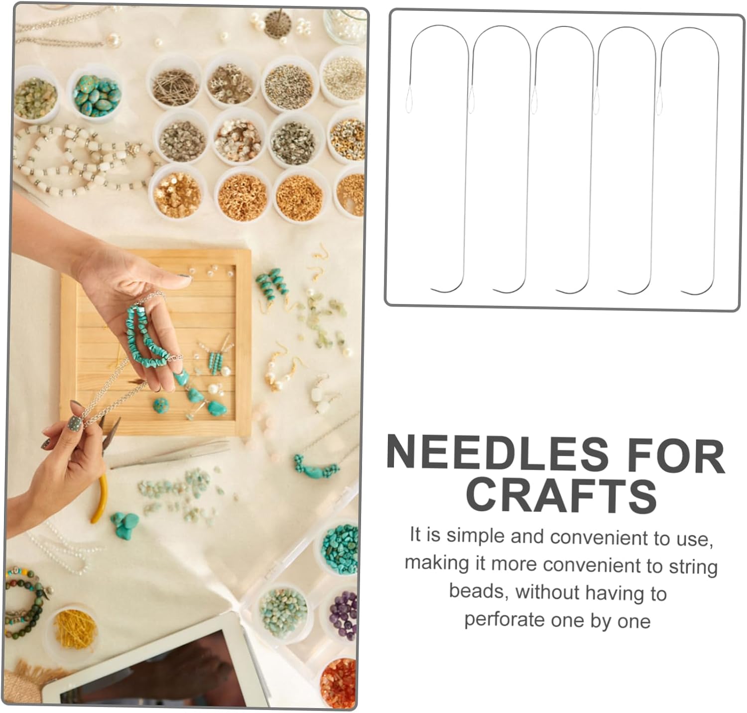 VILLFUL Metal Bead Threader Set Beading Embroidery Needles for DIY Jewelry Making Tools