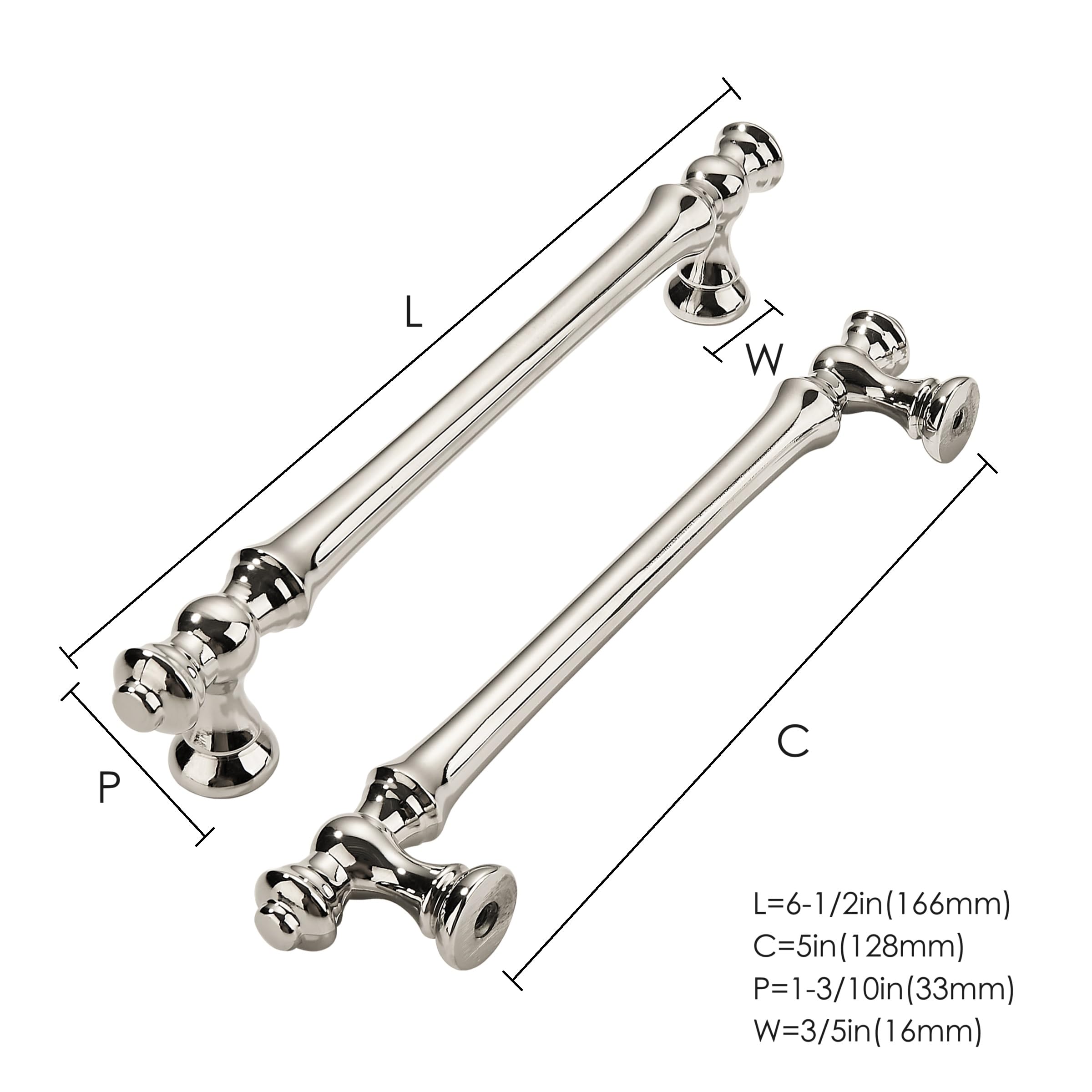 KHTUMEWARE-264 T-Bar Knob, Polished Nickel, 1-1/2 in (38 mm), 10-Pack in Polished Nickel — KHTUMEWARE