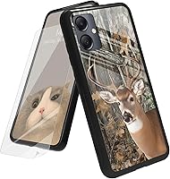 Vista 57 de Funda para Samsung Galaxy A12 5G con protector de pantalla, parte trasera de vidrio templado + TPU de silicona suave que absorbe los golpes
