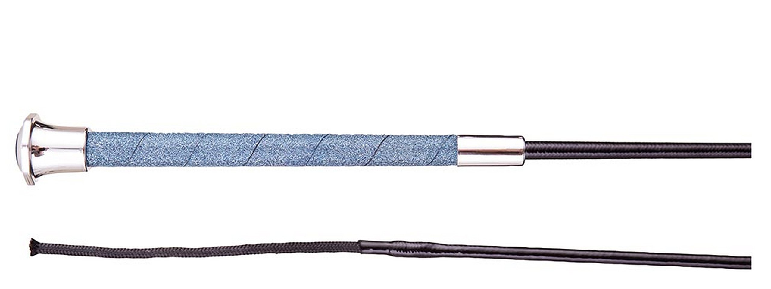 Cravache de dressage BR Libra en saphir et argent de 110 cm
