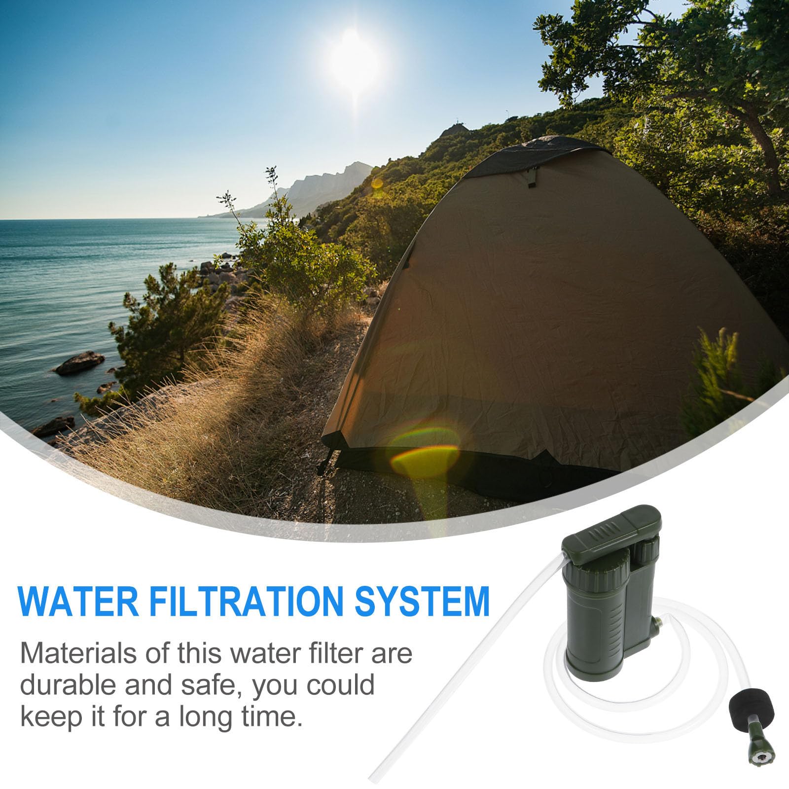 SECFOU Purificador de Agua Portátil Mini Filtro Abs Seguro y Sencillo para Camping y Emergencias al Aire Libre
