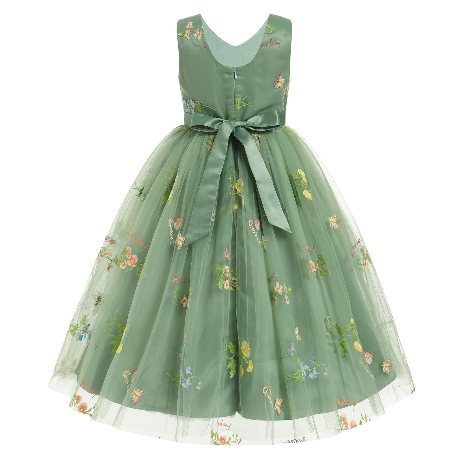 IBTOM CASTLE Vestito da bambina con tutù ricamato, per matrimonio, damigella d'onore, ragazza, piratesimo, festa di compleanno, abito da ballo