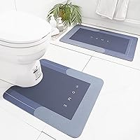 Vista 13 de Tapete de piel de napa en forma de U, muy suave, que absorbe el agua, antideslizante para baño, bañera o ducha, 2 piezas, de 20 x 32 + 20 x 24 Gris