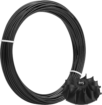 3D Printer Filament PPS Filament Toughened and Modified 1kg 2.2lbs, 1.75mm Engineering Chemically Resistant Thermoplastics with PC Spool, 3D Printing Filament High Melting Point Up to 300C 50g