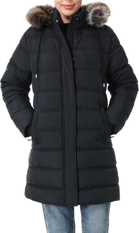 Women's Winter Coat Waterproof Long Puffer Jacket with Detachable Hood