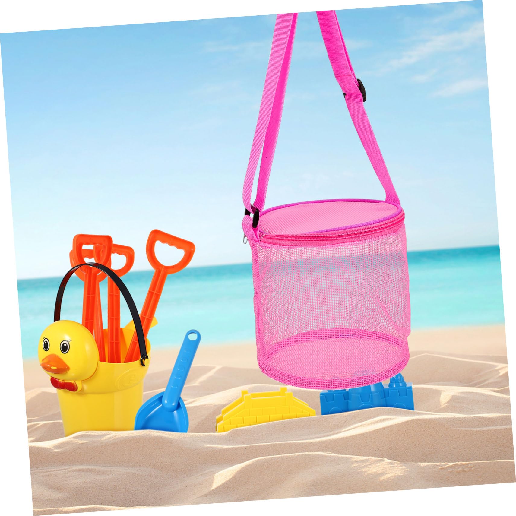 Toyvian Beach Toys Storage Bag Mesh Bag Tulle for Boys and Girls Stylish for Beach Stuff