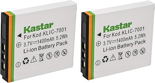 Kastar Batería (paquete de 2) para Kodak KLIC-7001 y Kodak EasyShare M320, M340, M341, M753 Zoom, M763, M853 Zoom, M863, M893 is, M1063, M1073 es,