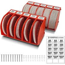 5 Inch Professional Sanding Discs Storage Bins - 10 Bins Set for Efficient Organization, Offset Snap-On Connection, Grit Classification, Space-Saving Design and Versatile Application, Red