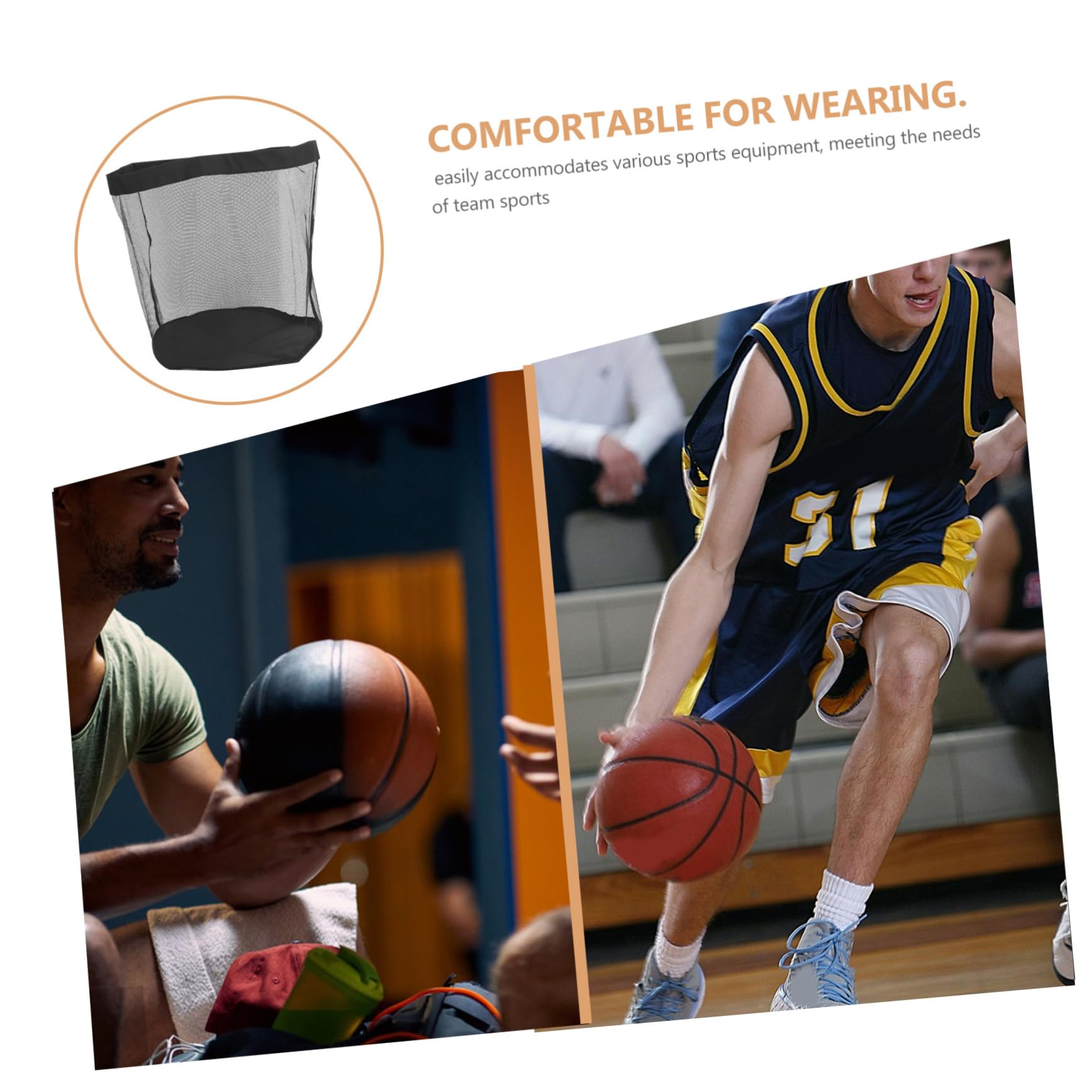 Yardwe Borsa a Rete per Palloni Sportivi Grande in Mesh Nero