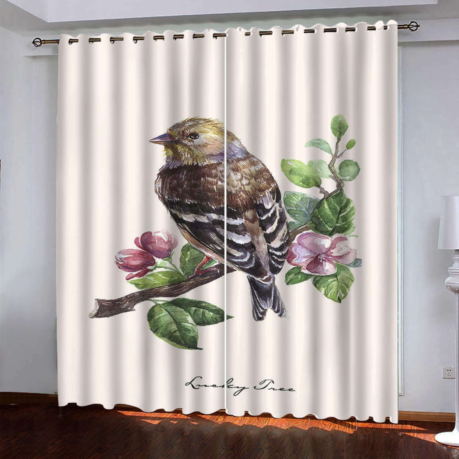 Tenda Oscurante Camera Da Letto Bambini Tende Finestre Soggiorno Moderne 2 Pezzi Stampa 3D Fiori Di Piante Gialle Tende Oscuranti Termiche Isolanti Con Occhielli 170(L)X200(H)Cm - Tende Della Sala Da