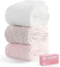 CLOSEMATE Warm & Cozy Fuzzy Socks Gifts for Women Soft Coral Fluffy Sleeping Slipper Socks