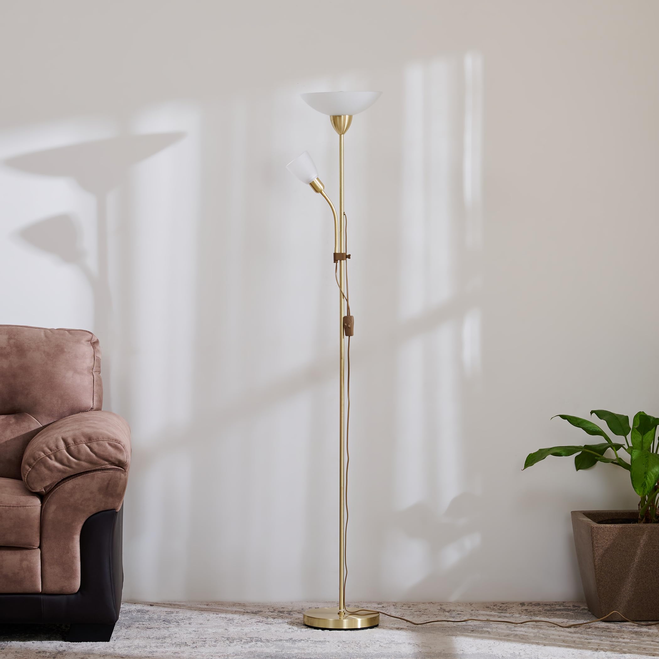Home Centre Fluorescence Glint Iron Floor Lamp with Shade-image-13