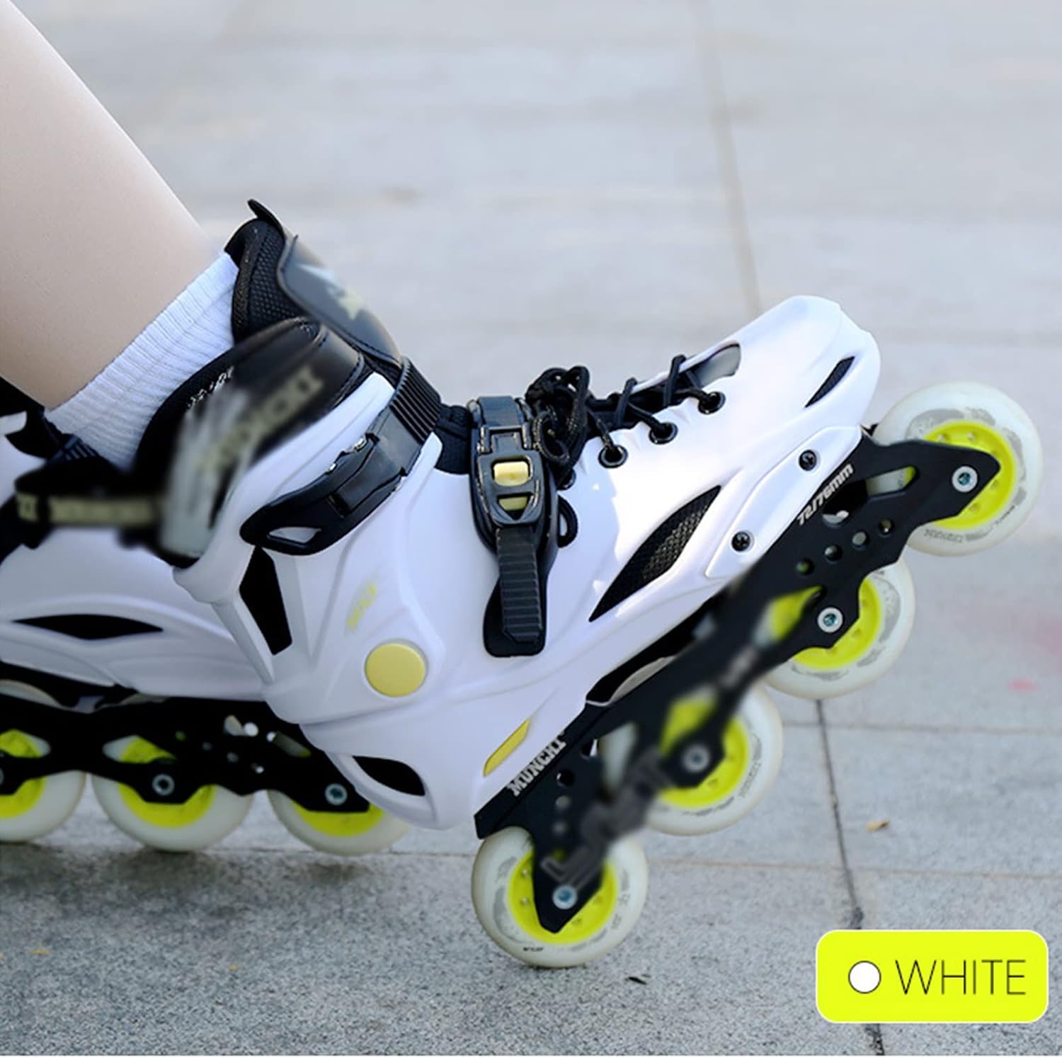 DHAEY Inline Skates Beginners Professional Children Boys Girls 8 Wheels Roller Skates Shoes for Outdoor Sports (Color : White, Size : 12.5 Women/11 Men)