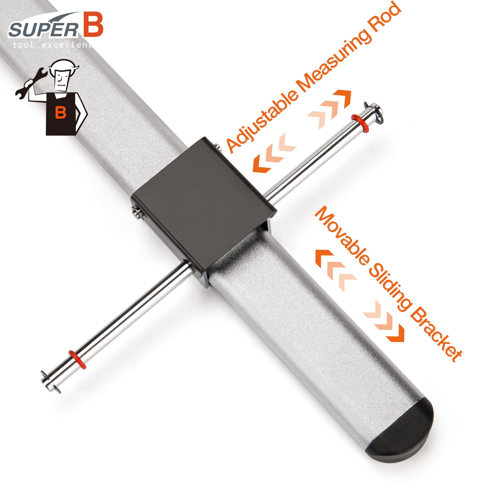 Super B Schaltauge Ausrichtungslehre, 2-in-1 Rennrad-Doppelsteuerhebel-Ausrichtungswerkzeug, Fahrrad-Schaltwerk-Ausrichtungslehre, Präzisions-Fahrrad-Reparaturwerkzeug (TB-19460)