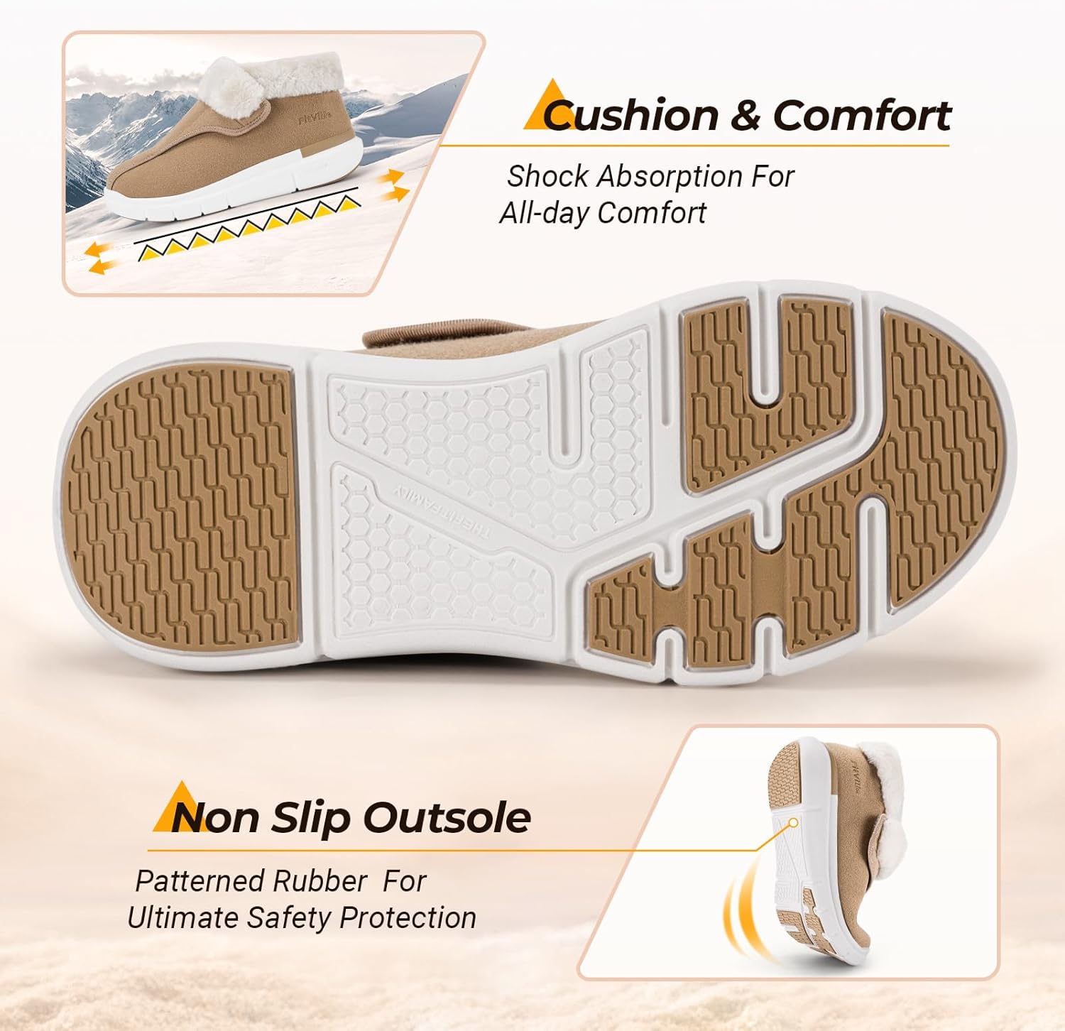 FitVille Diabetic Boots for Women Warm Diabetic Shoes for Women Wide Width Winter Ankle Boots Shoes for Swollen Feet for Elderly Foot Pain Relief Plantar Fasciitis