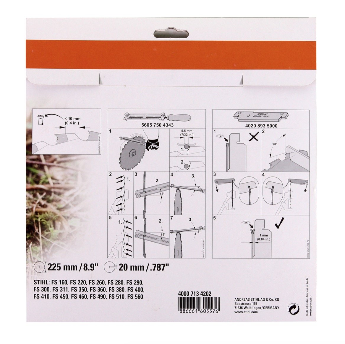 Stihl MZ 225-22 HP - Hoja de sierra circular (225 x 20 x 1 mm, 22 dientes)