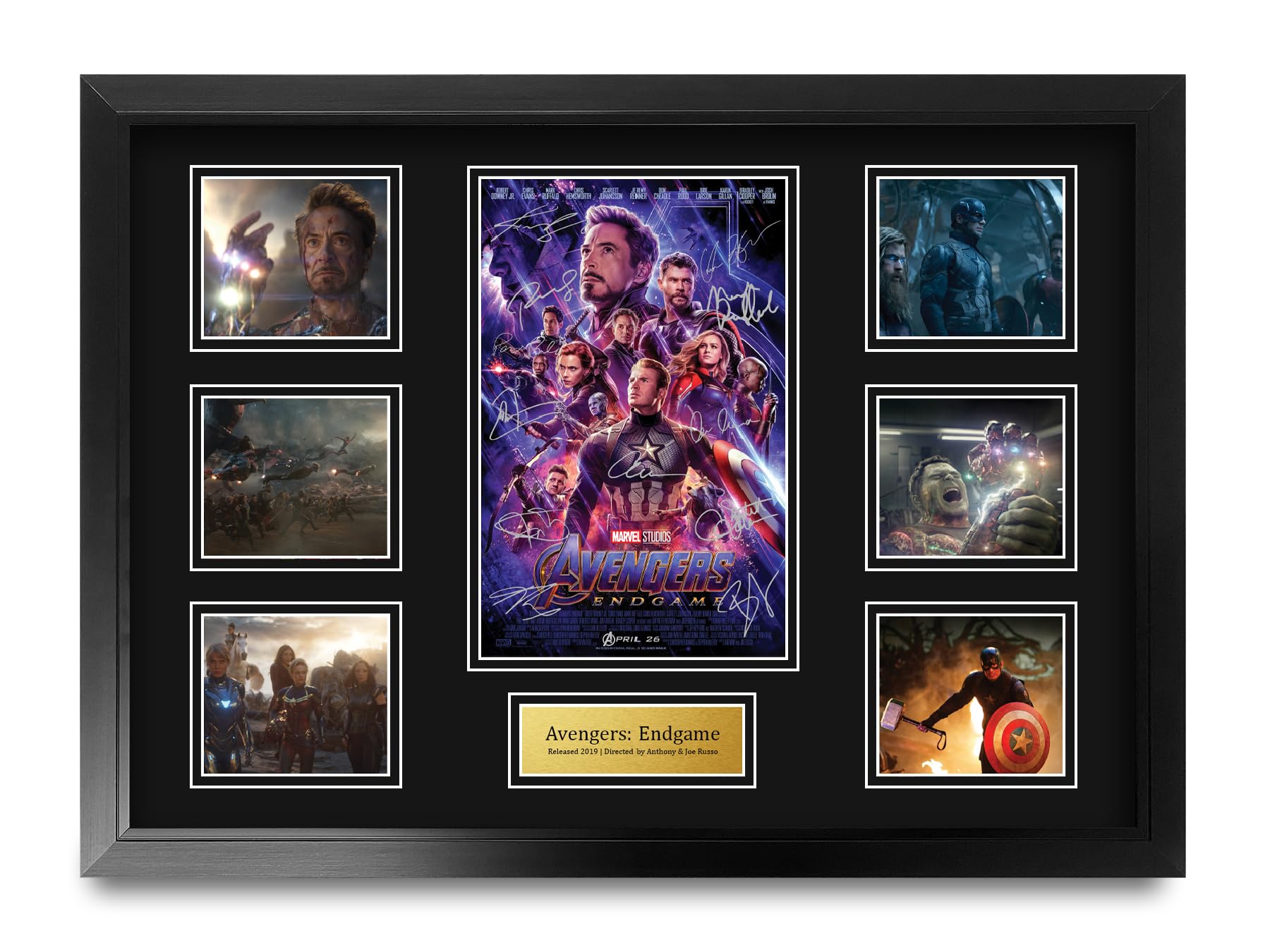 HWC Trading FR A2 Avengers Endgame Gifts Printed Signed Autograph Presentation Display Montage for Movie Memorabilia Fans - A2 Framed