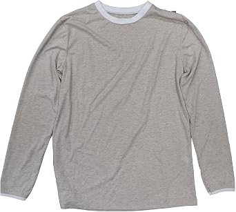 Loritta Women Loose Pajama Soft Breathable Lightweight Comfortable Long Sleeve Sleepwear for Home, Light Grey
