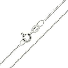 The Chain Company - Sterling Silver 16, 18, 20" Inch 1.0mm Fine Italian Curb Chain Necklace