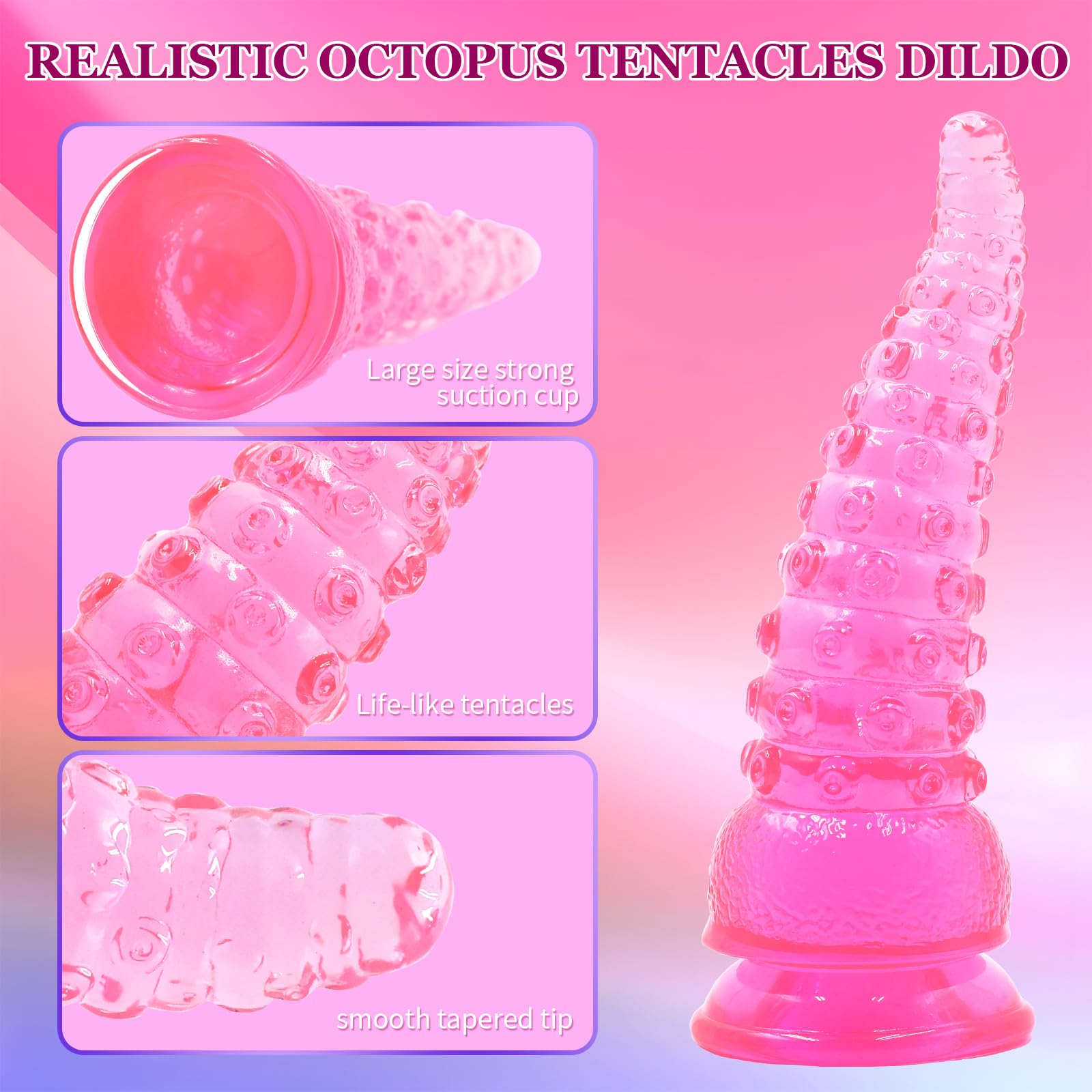 Tentacle Dildo 5.9in. Adult Sex Toys Realistic Monster Dildo Prostate Massager for Women Men Adult Sex Play(Pink)
